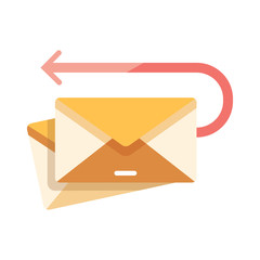 Returned mail flat illustration