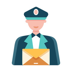 Postman flat illustration