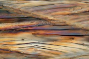 Frozen beer under a microscope, Keller beer.