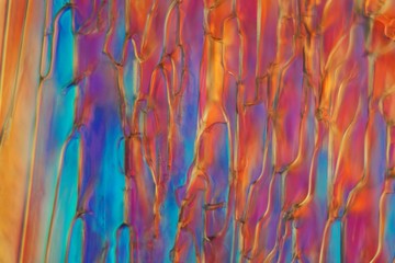 Frozen beer under a microscope, dark Wheat beer.