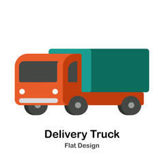 Delivery Truck Flat Illustration