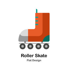 Roller Skate Flat Illustration