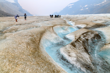 Scenic view of Athabasca Glacier at Columbia Icefield, Japser National Park, Alberta, Canada