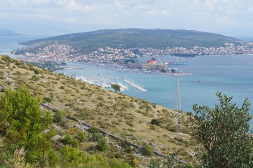 Obraz premium View onto marina of Trogir, Croatia