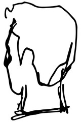 vector sketch of the back of the head
