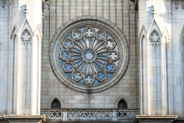 Obraz premium Detail of Se Metropolitan Cathedral in Sao Paulo, Brazil. Se Cathedral was constructed in 1913 in Neo Gothic Style.