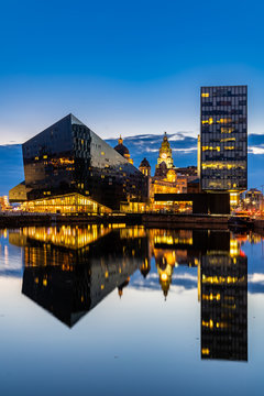 Liverpool Skyline Pier head sunset
