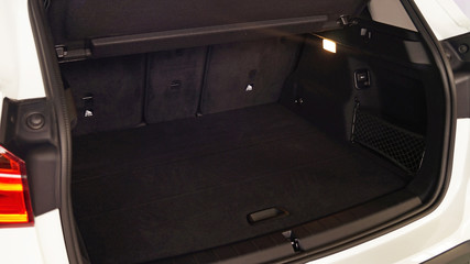 large capacious trunk of a modern car