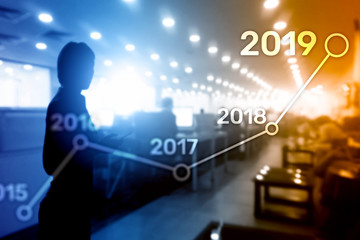 2019 Plan for Financial growth. Business and investment concept.