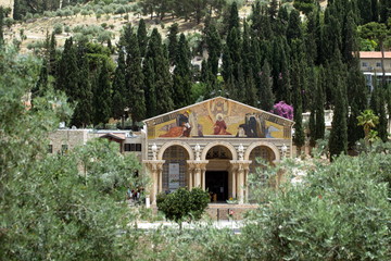 Church of All Nations in Jerusalem at the foot of Mount of Olives