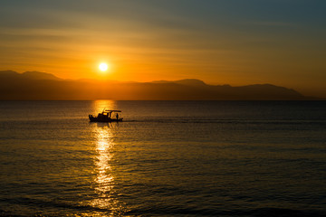 Sunset at Loutraki in Greece