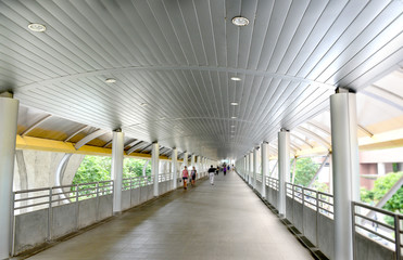 Fototapeta premium Sky walkway to train station.