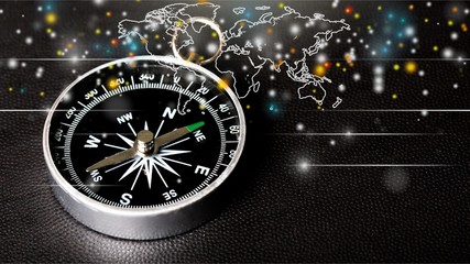 Brass antique compass  on background © BillionPhotos.com