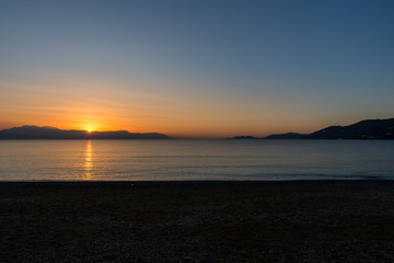 Sunset at Loutraki in Greece