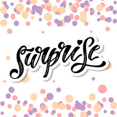 Surprise lettering Calligraphy Brush Text Holiday Vector Sticker Gold