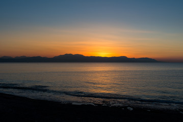 Fototapeta premium Sunset at Loutraki in Greece