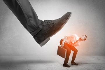Large formal shoe stepping down young small entrant man
