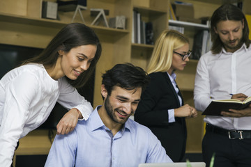 Young business people working in the office