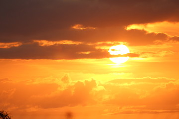 Oranje zonsondergang