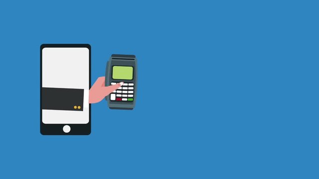 Hand holding dataphone on smartphone screen high definition animation colorful scenes