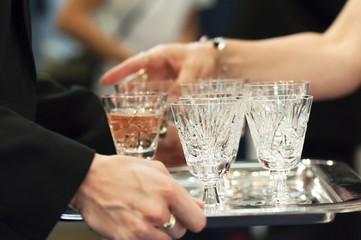 Beverage serving at wedding