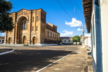 Fototapeta premium Porto Nacional, Tocantins, Brazil, June 21, 2011. Cathedral of Our Lady of Mercy, National Harbor. National Harbor is a municipality in the Brazilian state of Tocantins.
