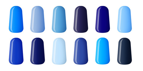 Nail polish in blue fashion color