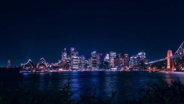 Timelapse of Down Town Sydney at Night, Australia