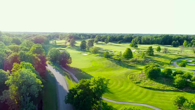 Indiana Golf Course in evening sky