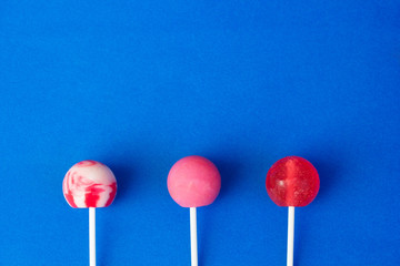 lollipops on a bright blue background