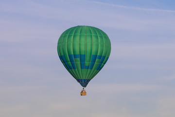 Colorful hot-air balloon flying in the sky
