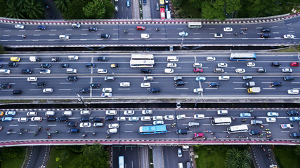 Traffic jam on the Semanggi road interchange