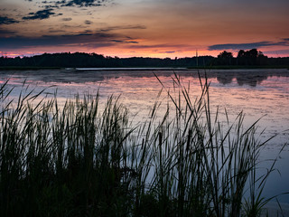 Sunset over Pond