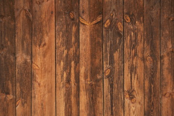 old wall of wooden pine boards