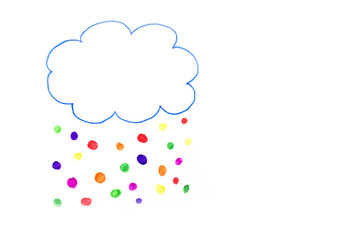 cloud with colorful rain