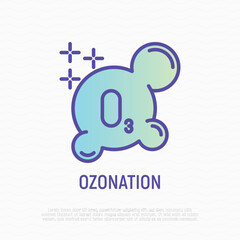 Ozonation thin line icon. Modern vector illustration of additional cleaning clothing.