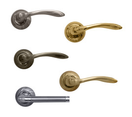 Door handle knob on isolated white background