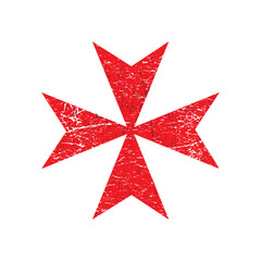 Distressed Grunge style vector illustration: Maltese Cross.