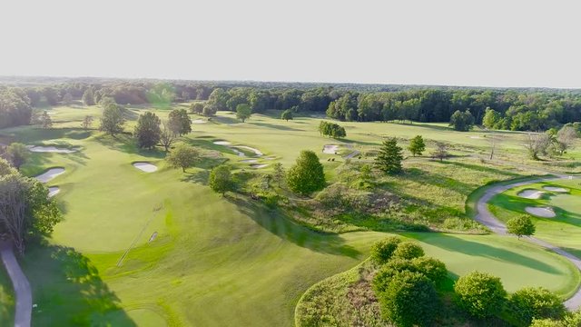 Indiana Golf Course in evening sky