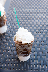 Sicilian granite with coffe and cream