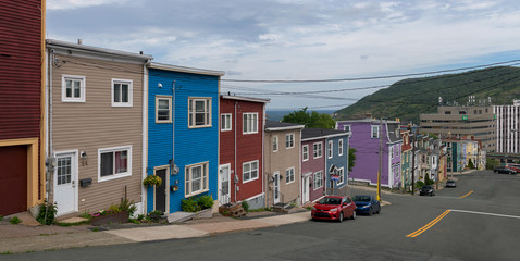 Colorful houses in downtown St. John's, Newfoundland and Labrador in Canada