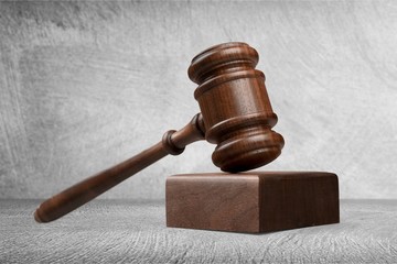 Judge hammer object on  background