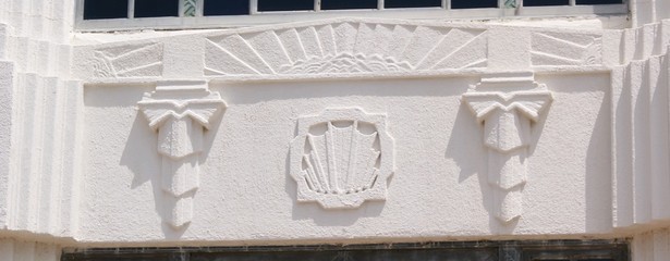 Sand Springs Page Memorial Library exterior moulding