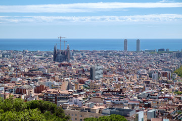 Obraz premium Widok na Barcelonę z Parku Guell