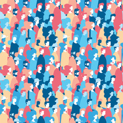 Social people group seamless pattern background