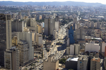 Fototapeta premium Sao Paulo, Brazil, May 15, 2013. View of Skyline downtown of Sao Paulo city