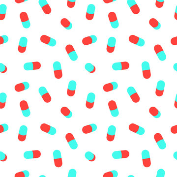Pill seamless pattern for pharmacy or medicine
