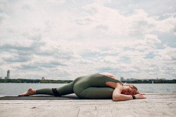 Young woman doing yoga practice