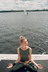 Young woman doing yoga practice