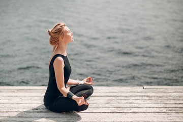Young woman doing yoga practice